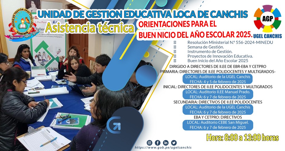 Convoca a Asistencia Técnica sobre “Orientaciones Buen Inicio del Año Escolar 2025.”