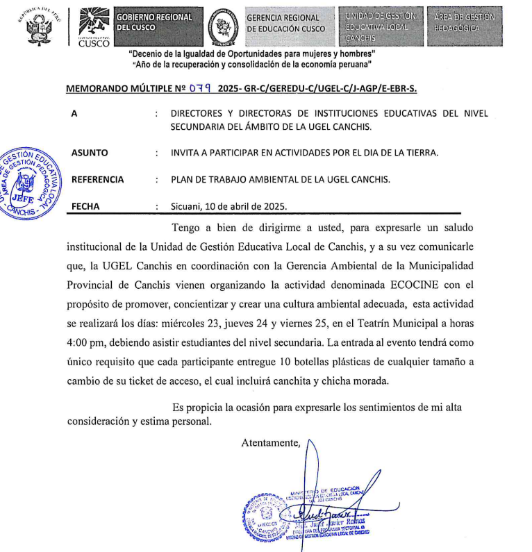 Invita a participar en actividades por el día de la tierra.