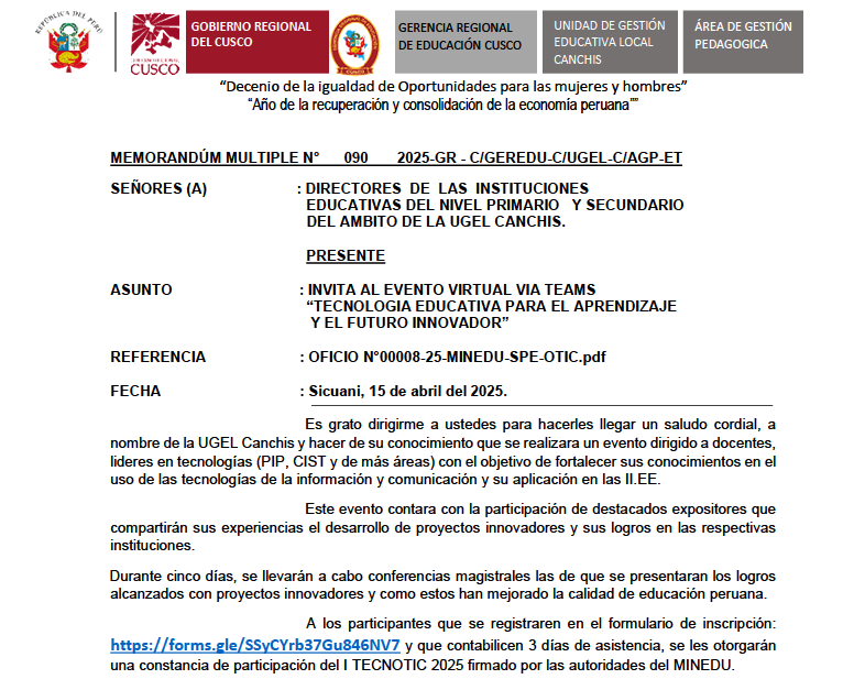 Invita al evento virtual vía teams - tecnología educativa para el aprendizaje y el futuro innovador