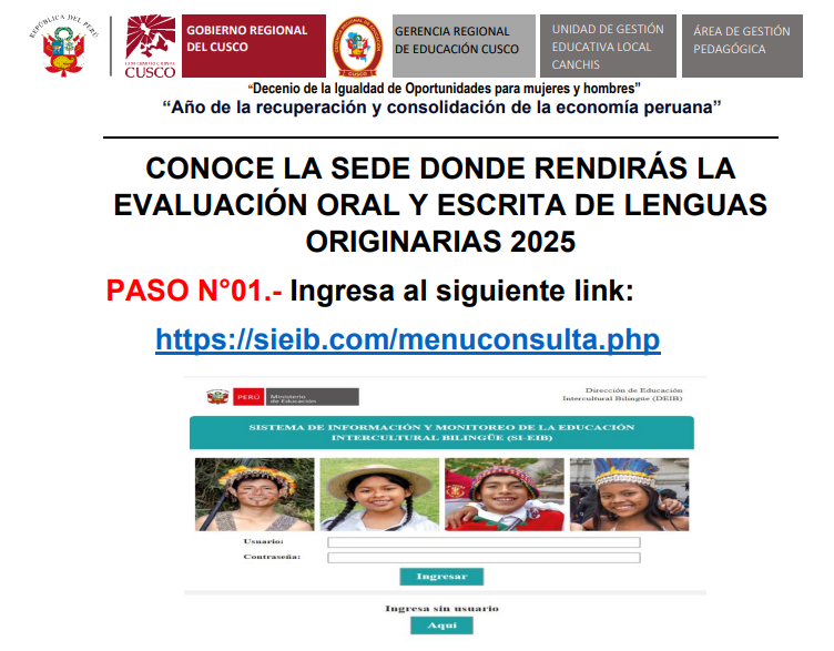 Conoce la sede donde rendirás la evaluación oral y escrita de lenguas originarias 2025