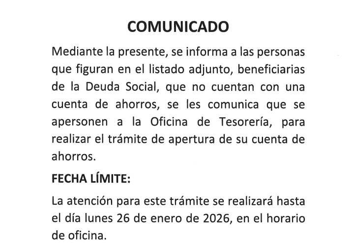 COMUNICADO Deuda Social