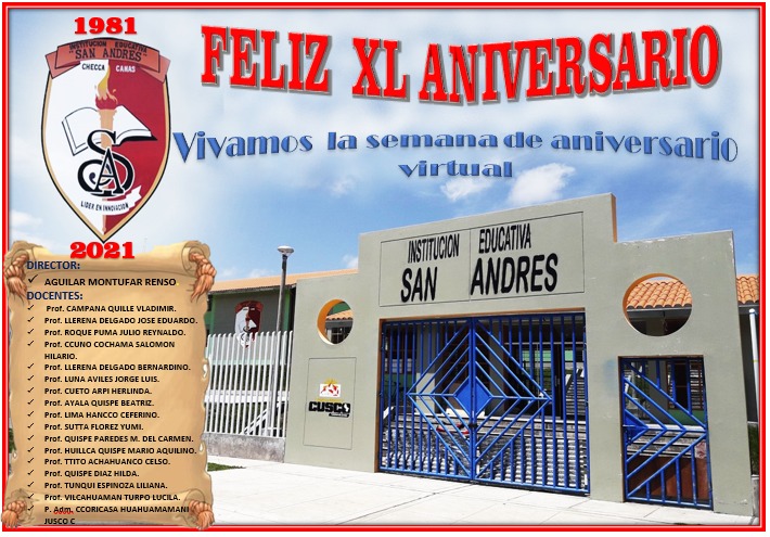 Read more about the article FELIZ XL ANIVERSARIO – INSTITUCIÓN EDUCATIVA SAN ANDRES