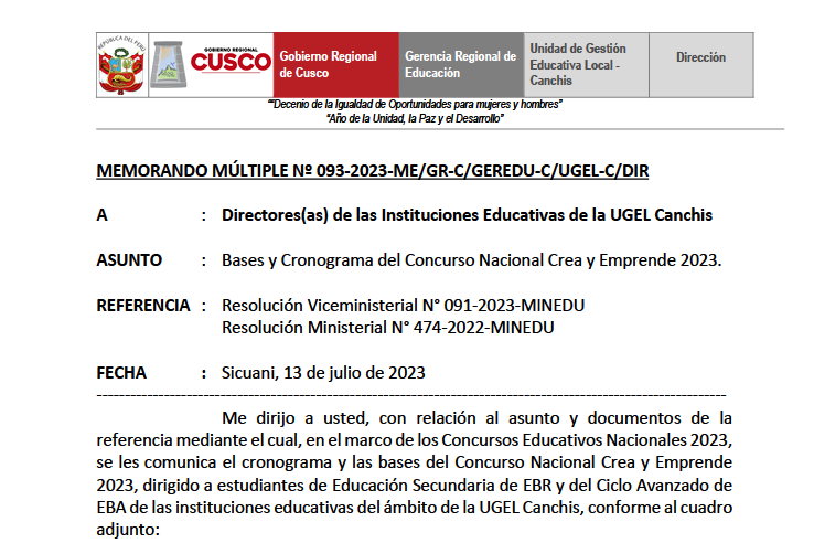 Read more about the article Bases y Cronograma del Concurso Nacional Crea y Emprende 2023.